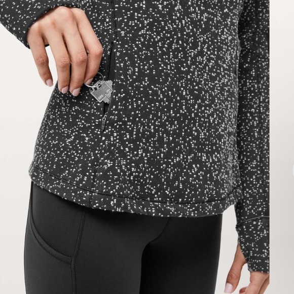 Lululemon Run Briskly 1/2 Zip Top 4 Magnetized Jacquard Black Speckled - Picture 4 of 16